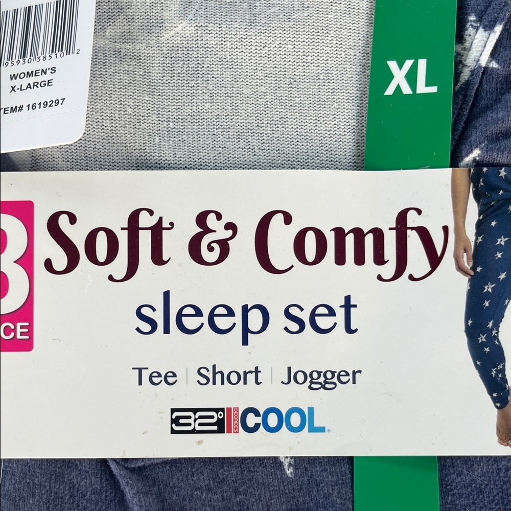 32 Degrees Women's Pajama Set - Navy with White Stars L- XL - XXL. -NWT - Picture 3 of 7